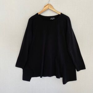 EILEEN FISHER Women’s Size Medium Organic Cotton Black Long Sleeve Tee